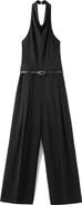 MANGO Halter Neck Belted Jumpsuit