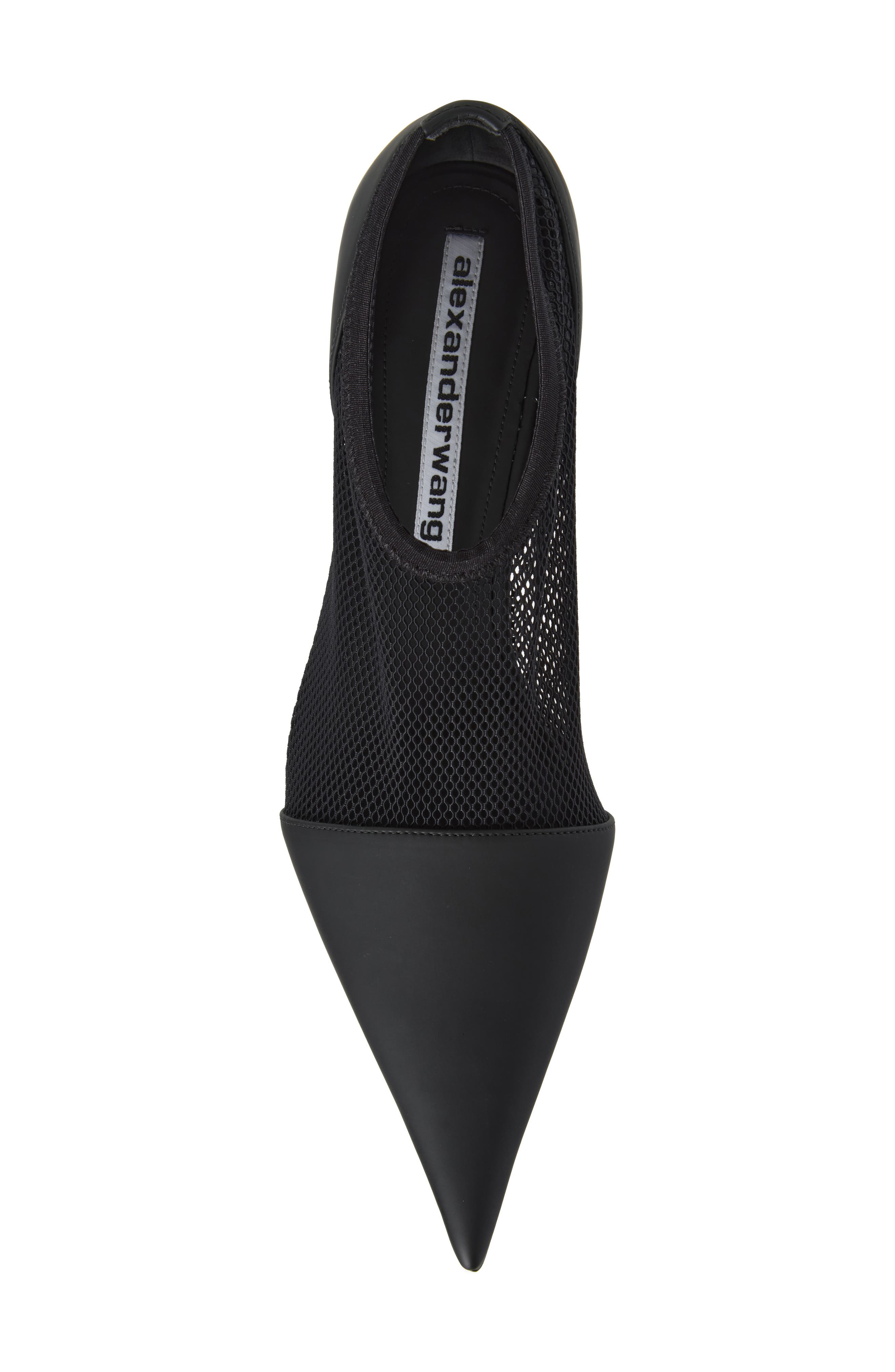 Fei Mesh Pointed Toe Bootie, Alternate, color, BLACK