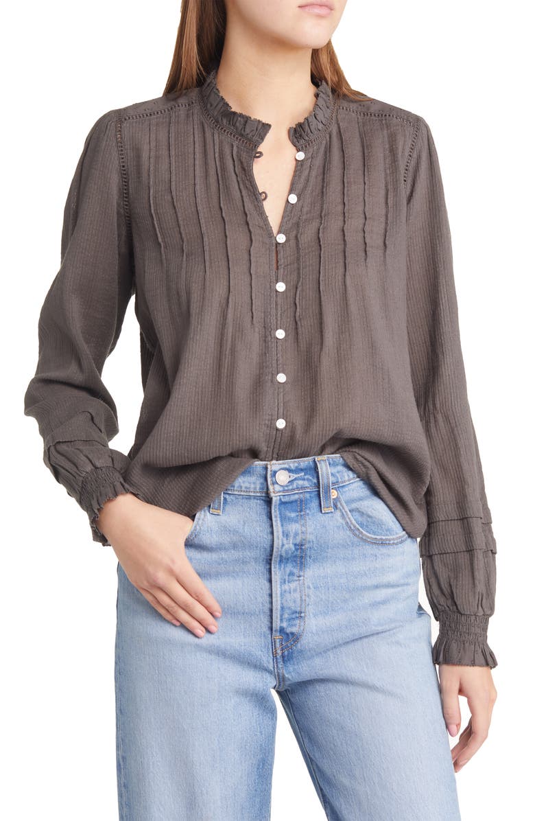 Faherty Willa Button Front Peasant Blouse, Main, color,