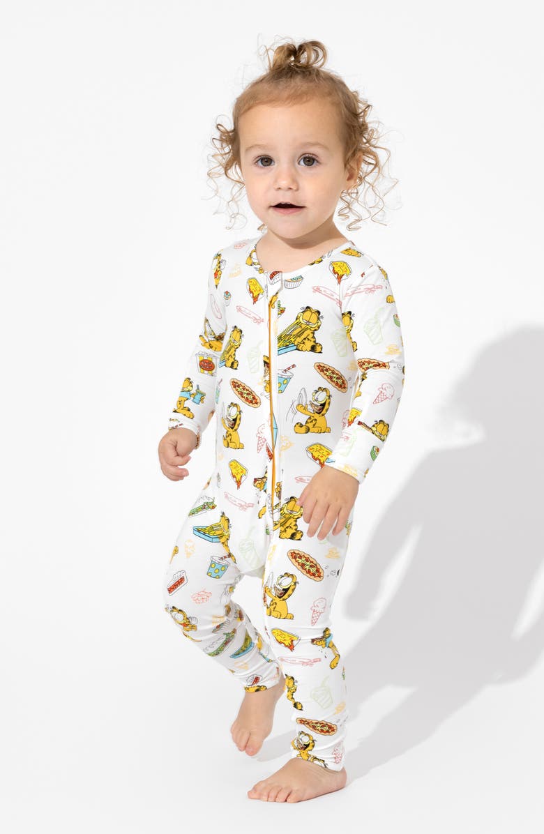 Bellabu Bear x Garfield Food Fitted One-Piece Convertible Pajamas, Alternate, color, 
