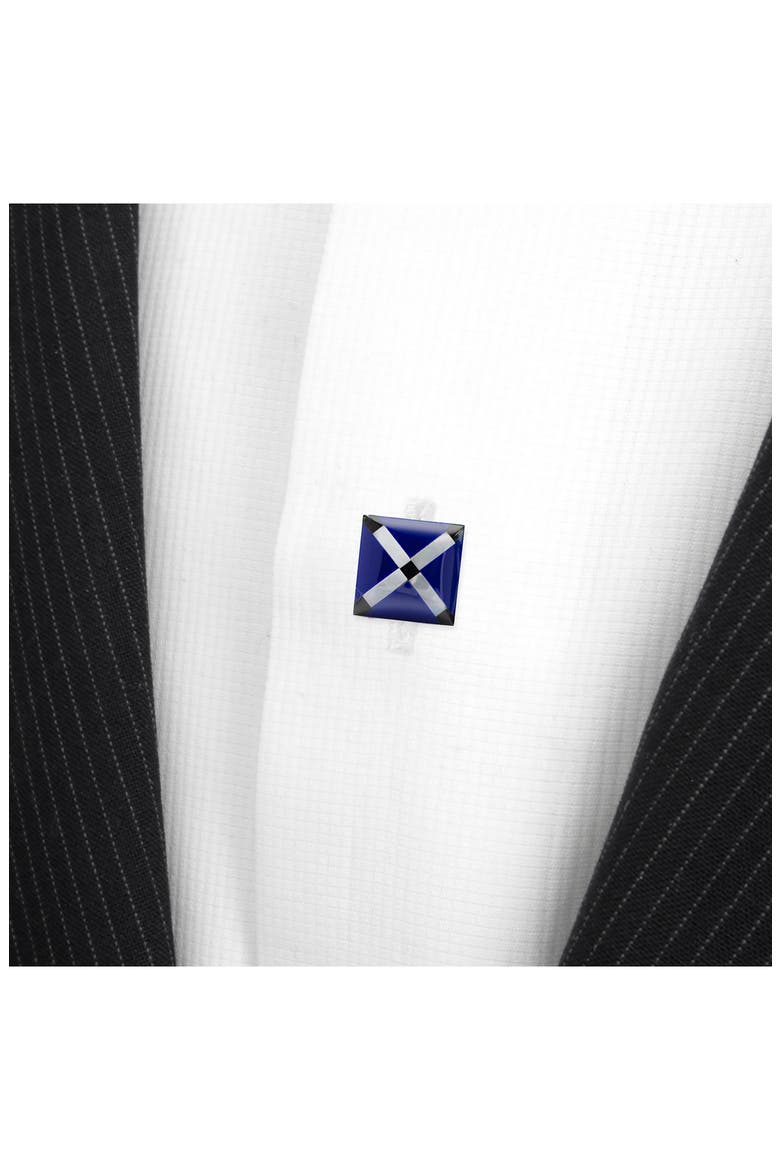 Men's Set of 5 Square Mother-of-Pearl Shirt Studs, Alternate, color, NAVY