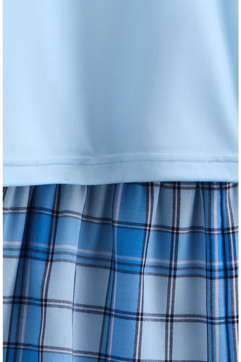 Kids' Short Sleeve T-Shirt & Boxer Set, Alternate, color, BLUE PLAID CHERRIES