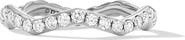 David Yurman Stax Zigzag Ring in Sterling Silver with Diamonds, 2mm