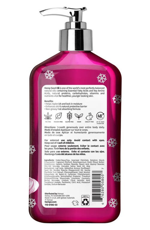 Hempz Pink Peppermint Meringue Body Moisturizer In Transparent