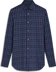 Bugatchi OoohCotton® Plaid Print Button-Up Shirt