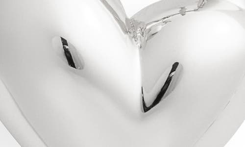 Jenny Bird Padlock Heart Huggie Hoop Earrings In High Polish Silver