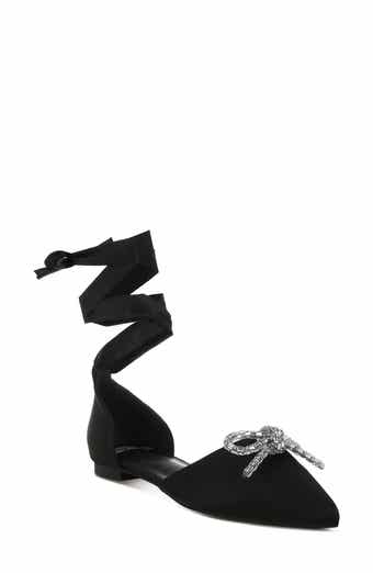 Rag & Co Simina Embellished Ankle Tie Flat