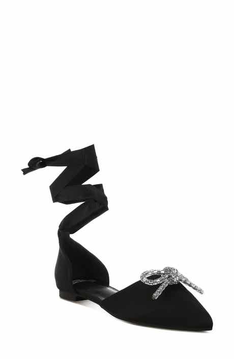 Rag & Co Simina Embellished Ankle Tie Flat
