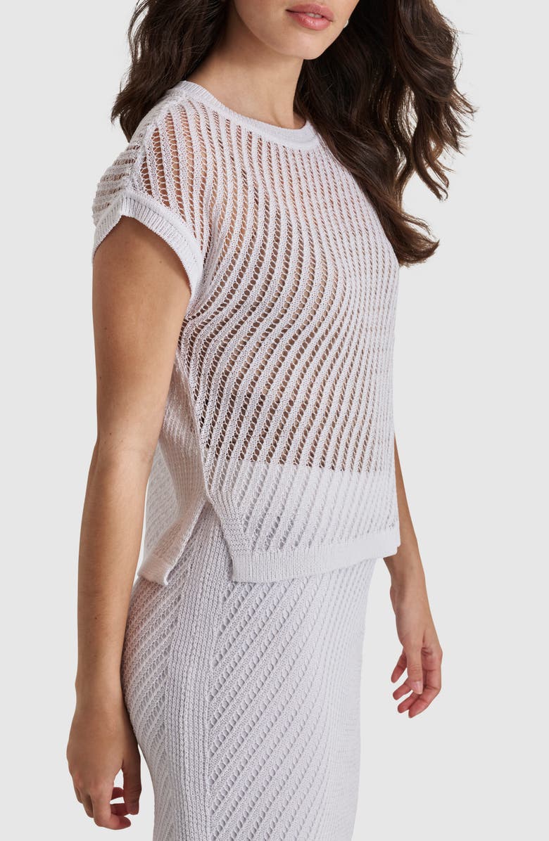 DKNY Open Stitch Corded Cotton Blend Sweater, Alternate, color,