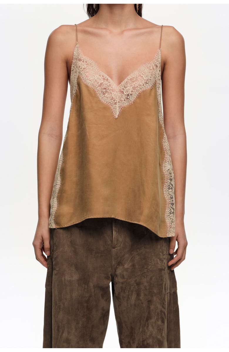 Bimba y Lola Lace Camisole Top, Main, color, Toffee