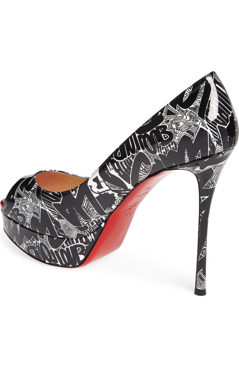 Christian Louboutin Fetish Graffiti Peep Toe Platform Pump, Alternate, color,