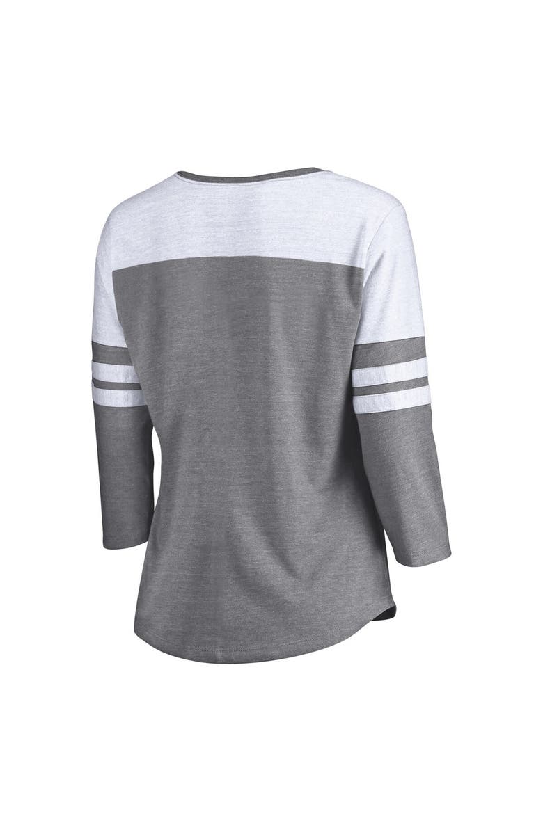 FANATICS Women's Fanatics Branded  Heather Gray San Francisco 49ers 2023 NFC Champions Hail Mary Tri-Blend 3/4-Sleeve V-Neck T-Shirt, Alternate, color, 