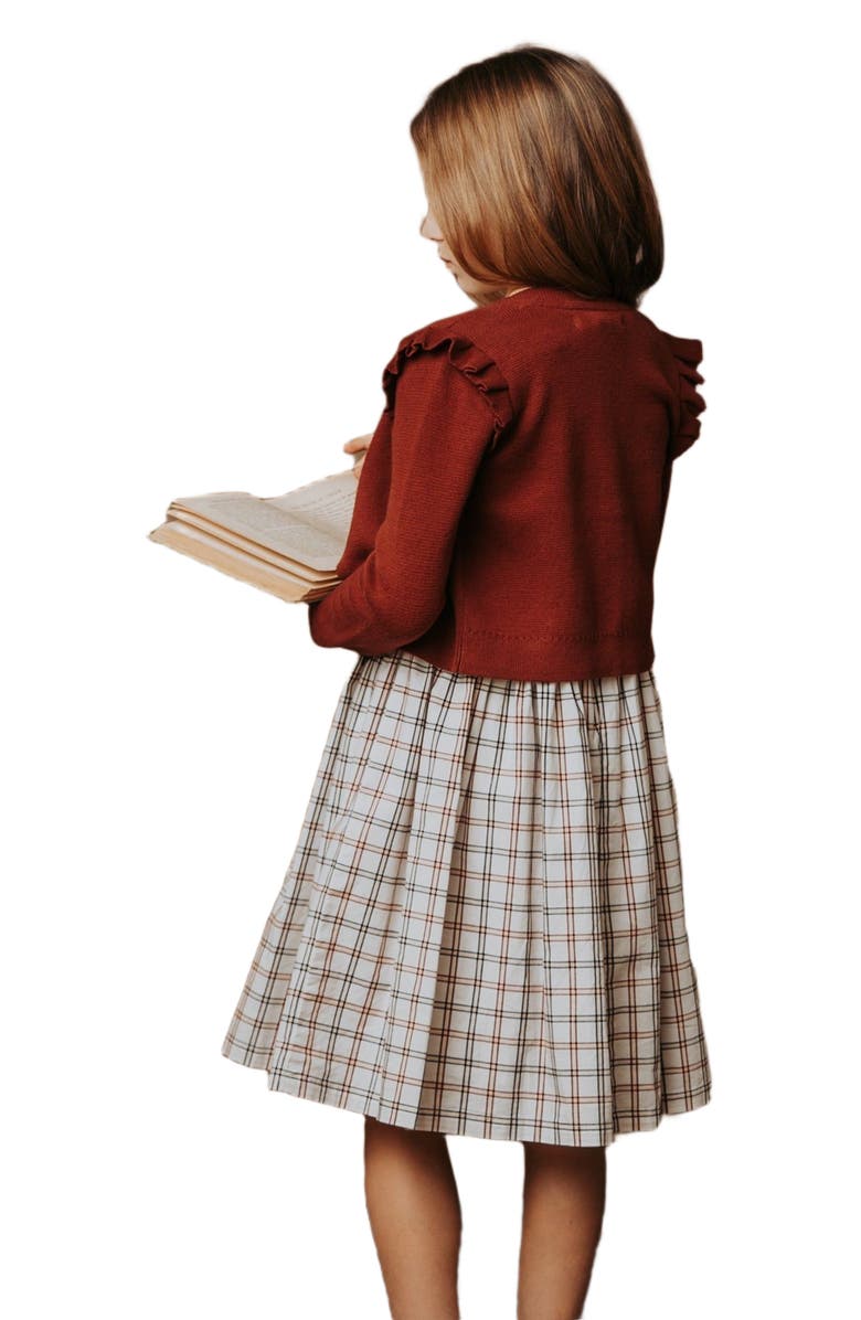 Hope & Henry Girls' Organic Stretch Poplin Sash Dress, Toddler, Alternate, color, Homeroom Check