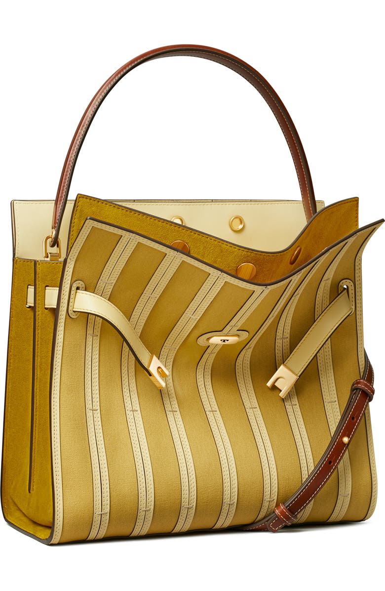 Tory Burch Lee Radziwill Canvas Panel Double Bag, Alternate, color,