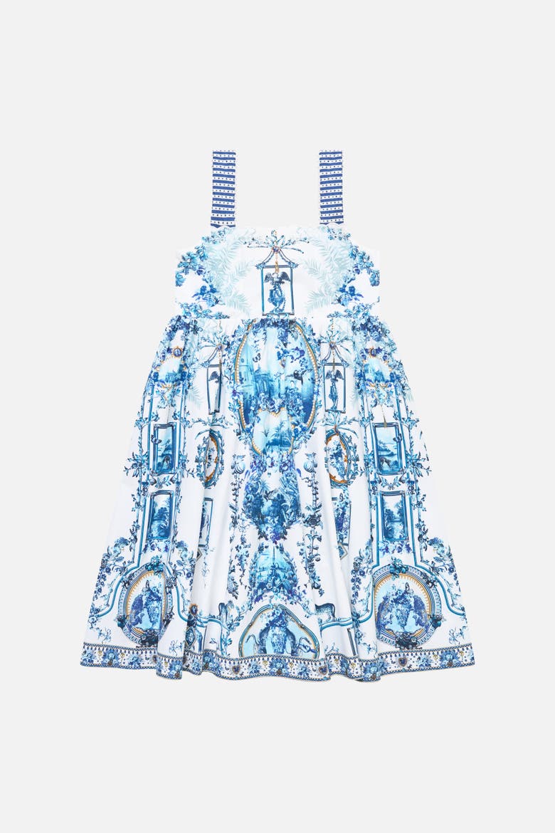 Kids A-Line Midi Dress W Embroidery, Main, color, The Porcelain Parlour
