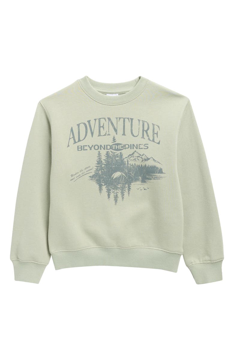 PacSun Kids' Adventure Cotton Blend Sweatshirt, Main, color, Sage