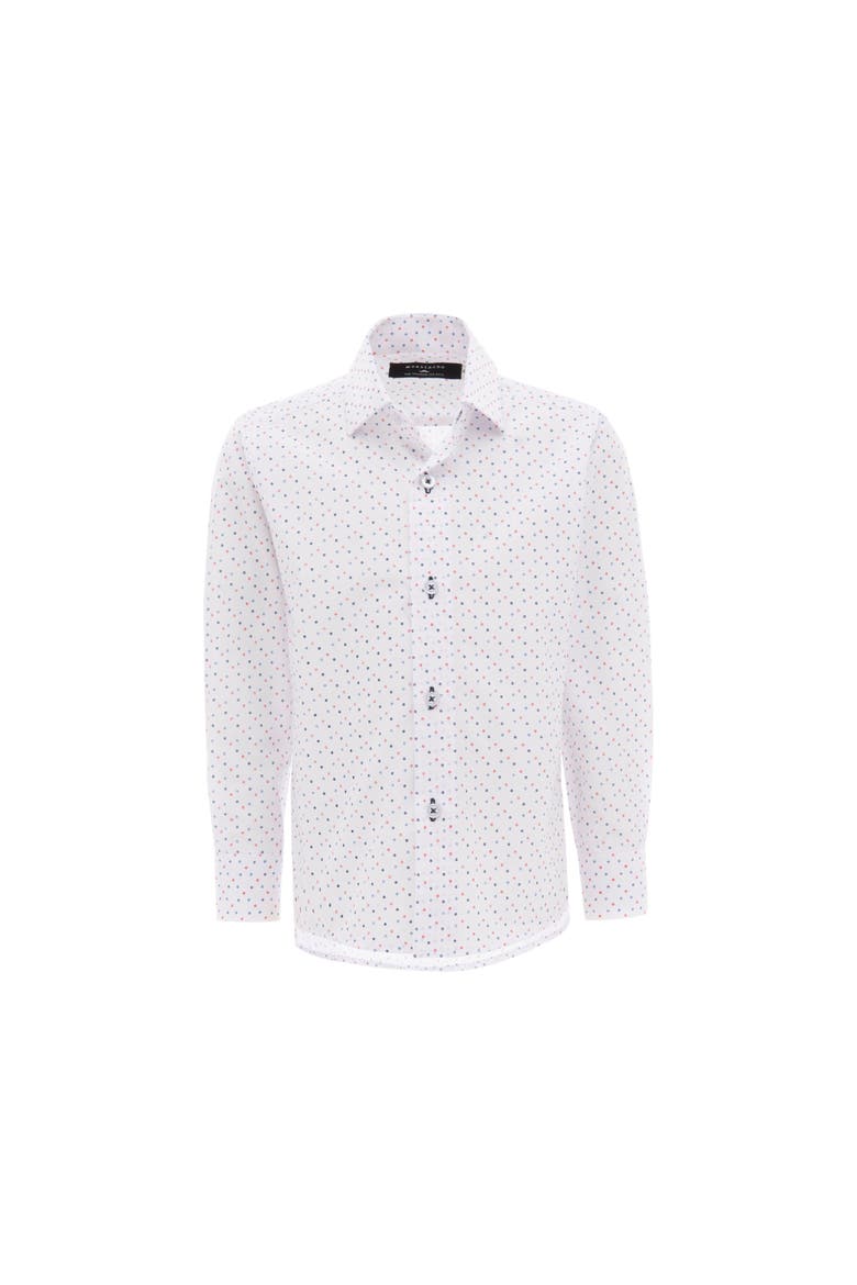 Printed Dress Shirt, Alternate, color, White