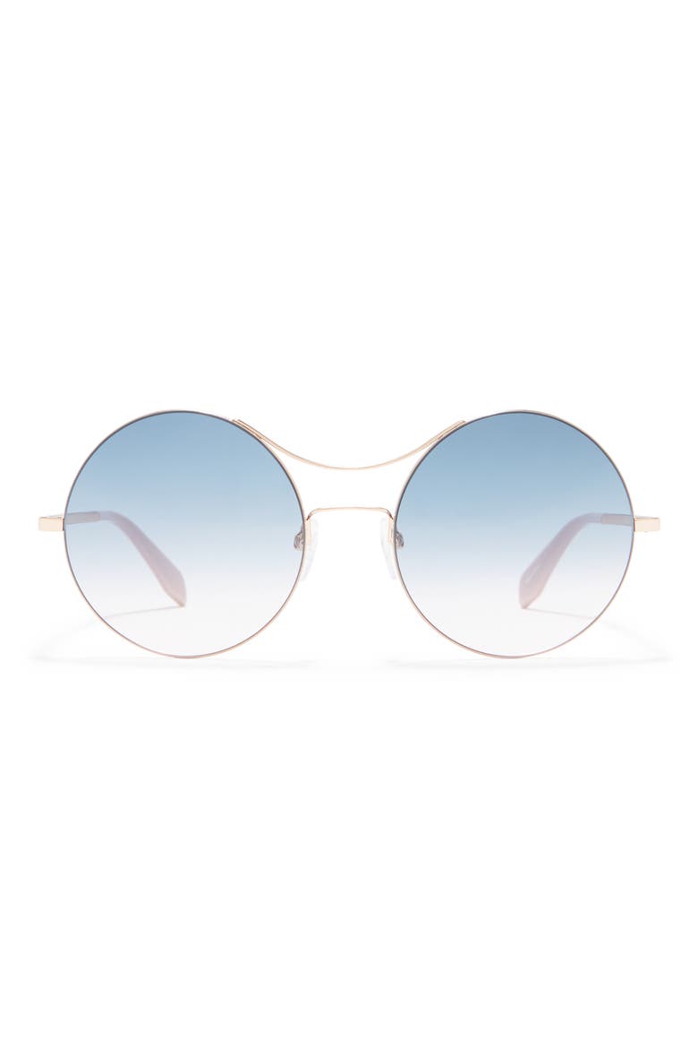57mm Round Sunglasses, Main, color, GOLD/ OTHER / GRADIENT BLUE