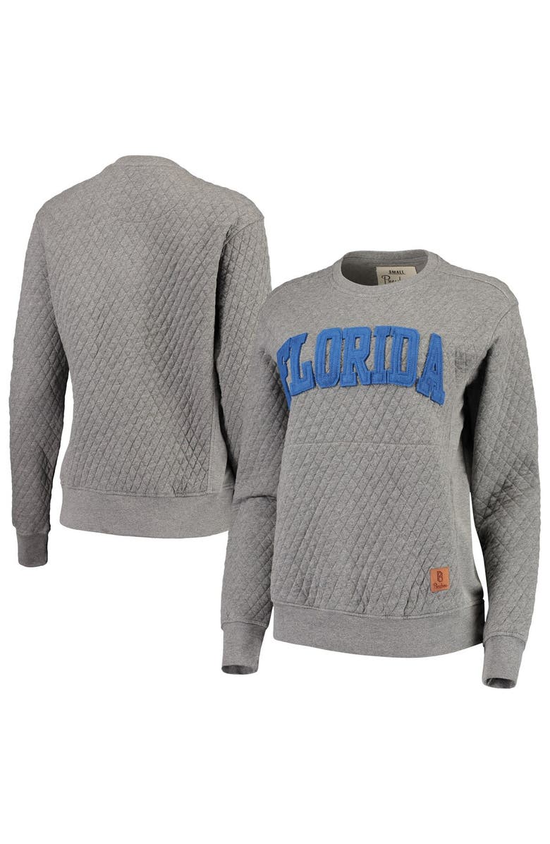 PRESSBOX Women's Pressbox Heather Charcoal Florida Gators Moose Quilted Pullover Sweatshirt, Main, color, Heather Gray