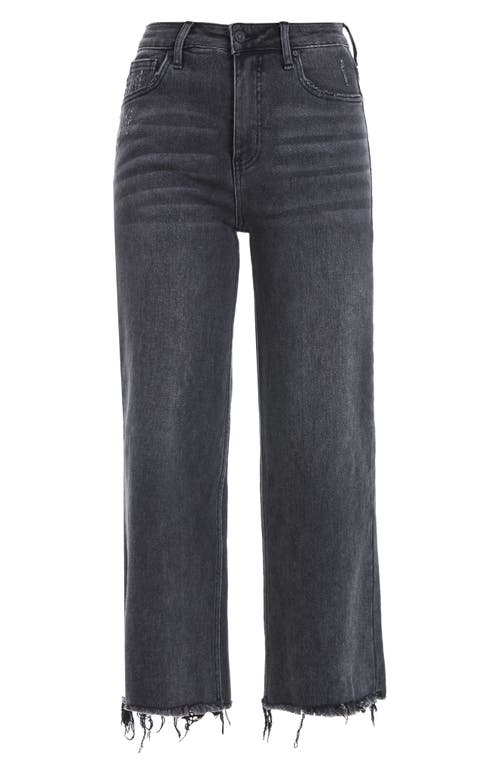 Bayeas High Waist Fray Hem Ankle Wide Leg Jeans