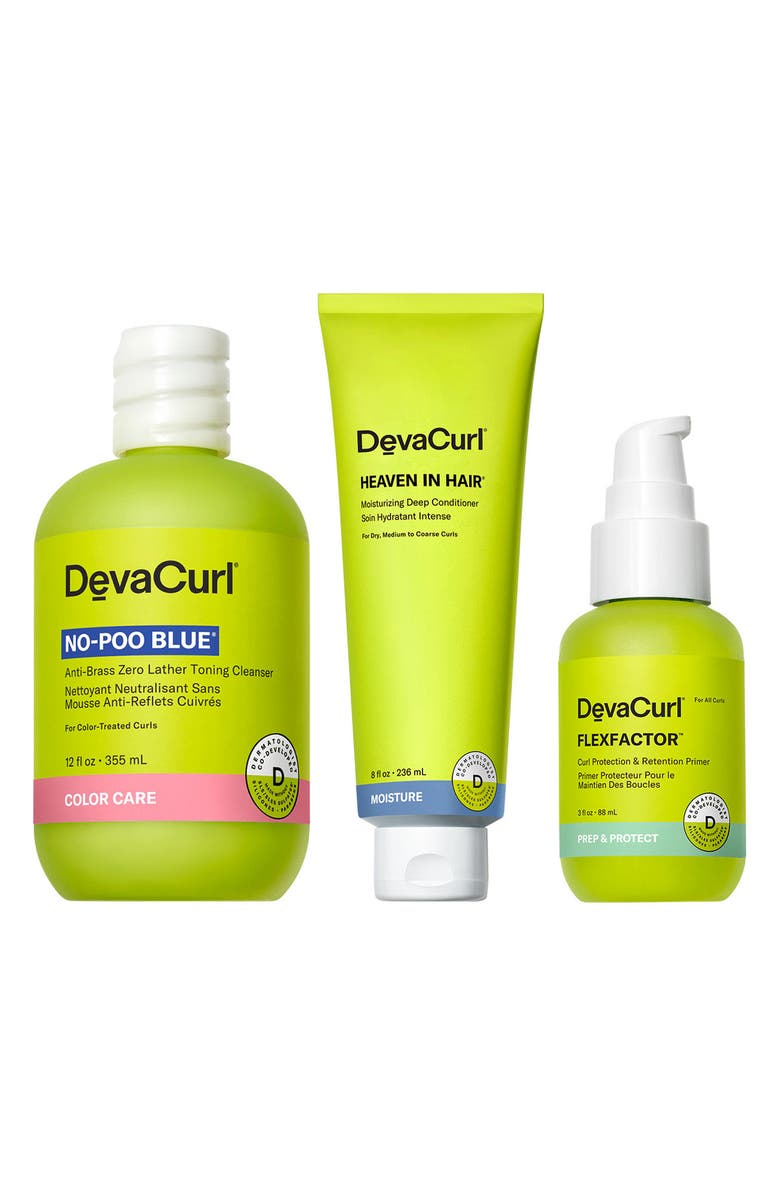 DevaCurl Color Care & Protect Kit T Anti-Brass Trio For Vibrant Curls (Limited Edition) $71 Value, Main, color, 