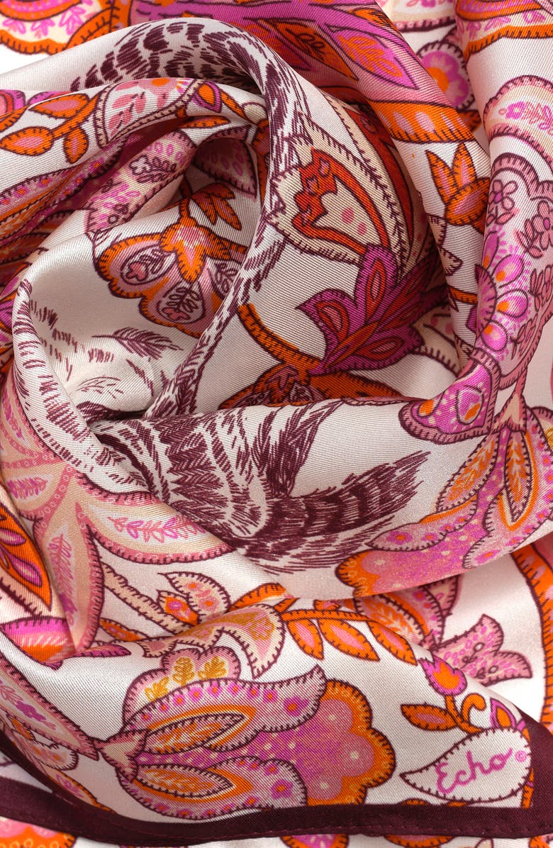 Echo Flaco Silk Bandana, Alternate, color, Rose Violet