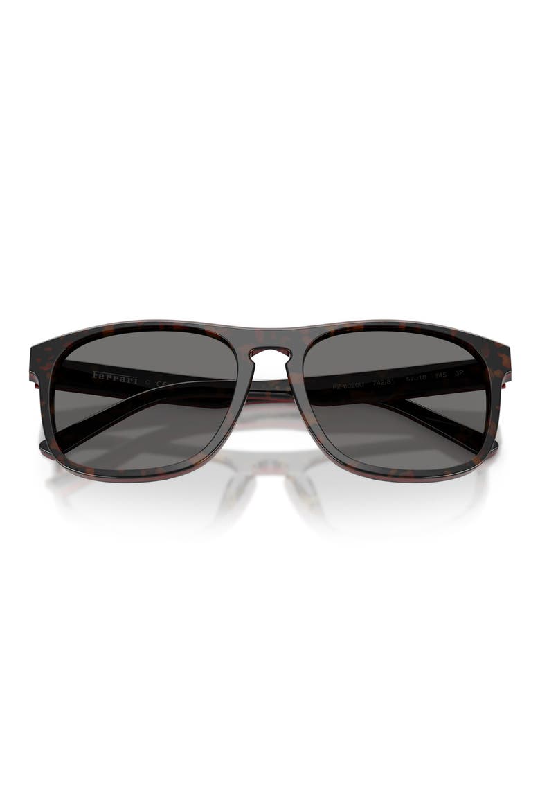 57mm Polarized Square Sunglasses, Alternate, color, HAVANA/RED/HAVANA / POLAR