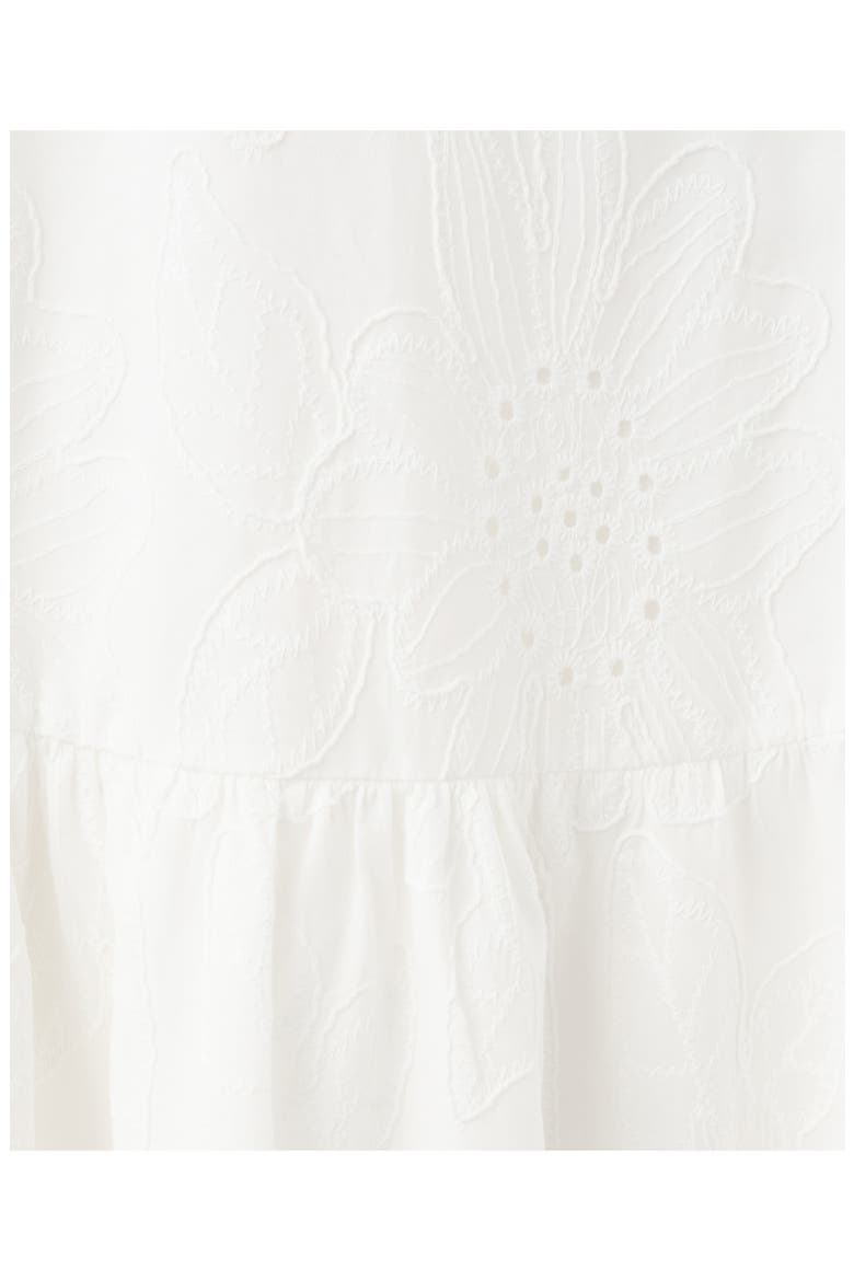 Embroidered Cotton Halter Dress, Alternate, color, OFF WHITE
