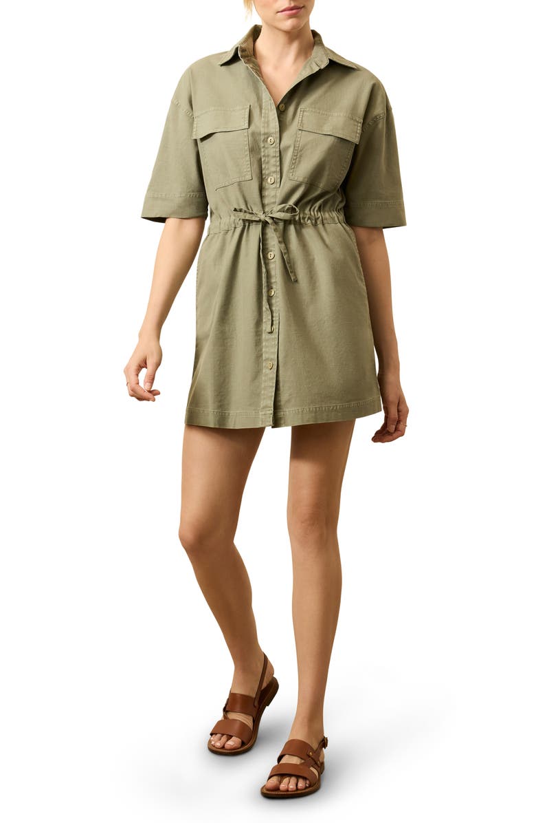 Faherty Stretch Cotton Twill Dress, Main, color, Coastal Sage