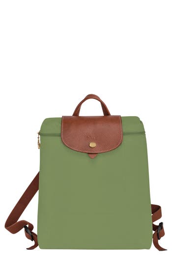 Longchamp Le Pliage Nylon Canvas Backpack In Green