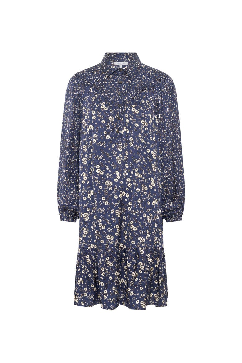 Leana Printed Shirt Dress, Alternate, color, Navy Blue