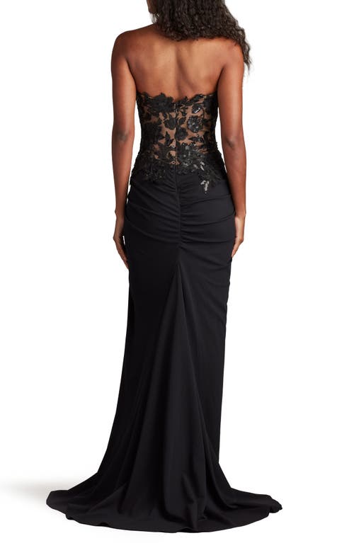 Tadashi Shoji Dresden Draped Sequin Embroidered Gown