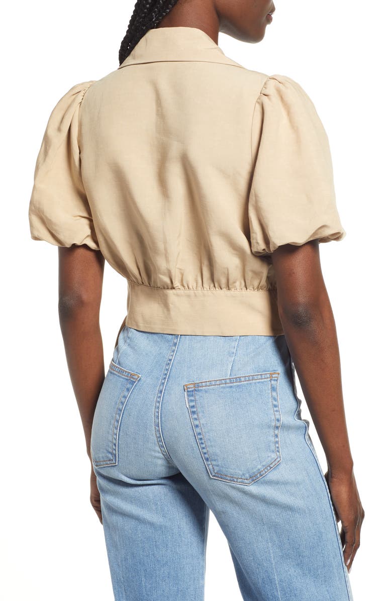 & Other Stories Puff Sleeve Wrap Top, Alternate, color, 