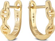 DEVATA Mariner Anchor Hoop Earrings in 14K Gold