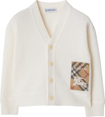 Check Label Wool Cardigan