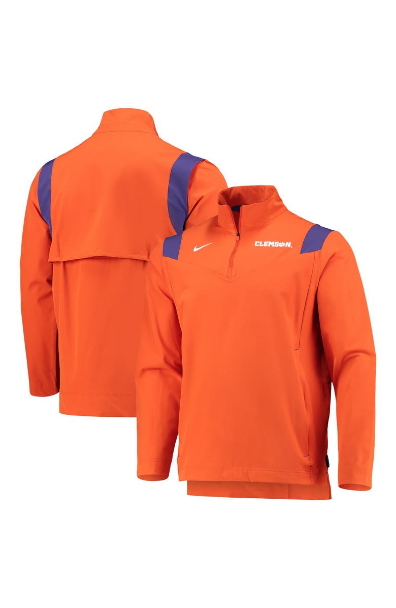 Nike Men's Nike Orange Clemson Tigers 2021 Team Coach Quarter-Zip Jacket, Main, color, 