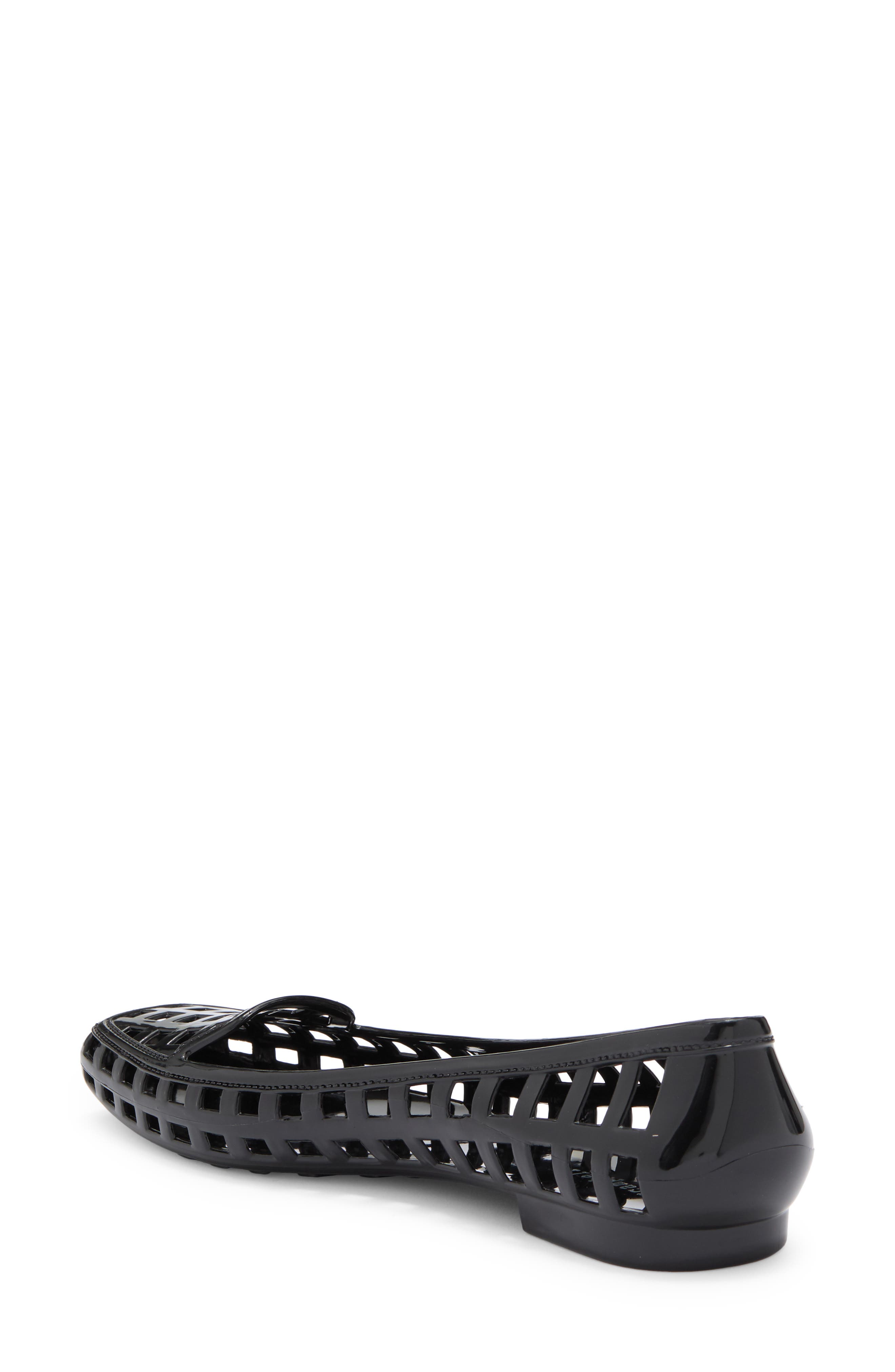 Jeffrey Campbell Sunnie Jelly Loafer Flat, Alternate, color, Black Shiny
