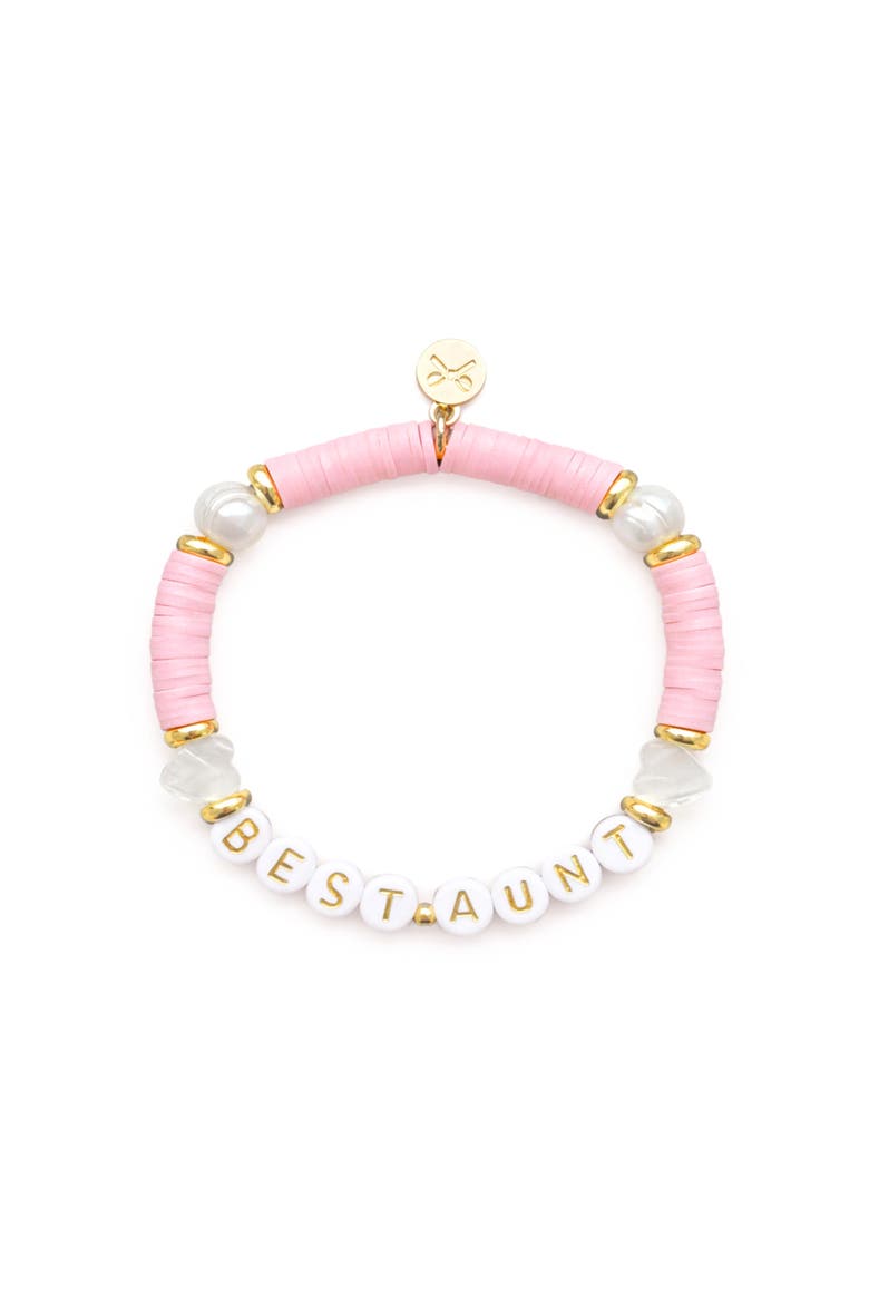 Best Aunt Women's Bracelet, Main, color, Pink/White