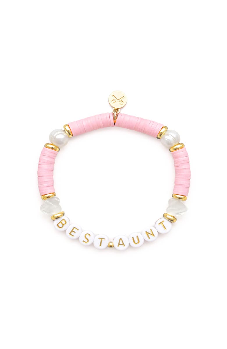 Bits & Bows Best Aunt Women's Bracelet, Main, color, Pink/White