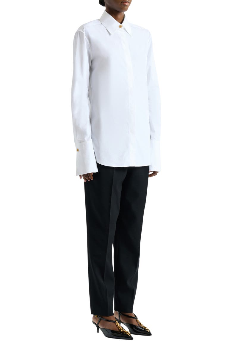 Cotton poplin shirt, Main, color, white