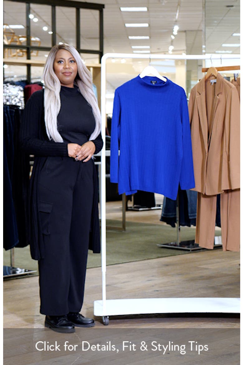 Funnel Neck Wide Rib Sweater video