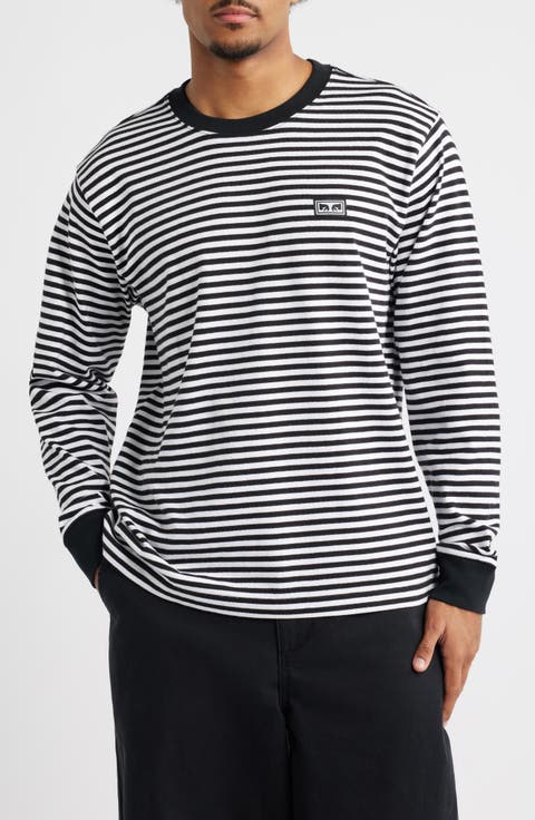 Stripe Long Sleeve Cotton T-Shirt