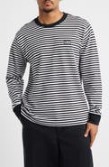 Obey Stripe Long Sleeve Cotton T-Shirt