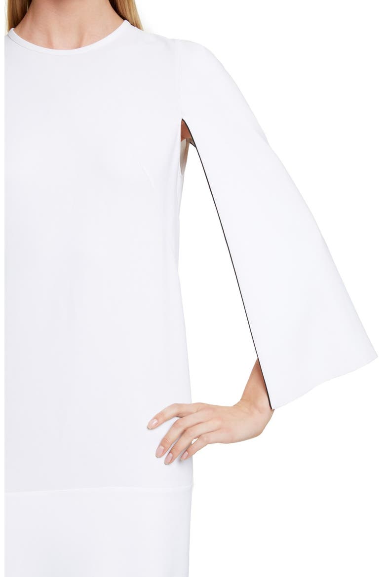 Cape Sleeve Dress, Alternate, color, OPTICAL WHITE