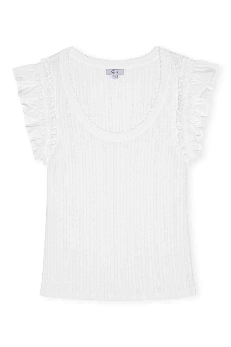 Giovanna Pointelle Stitch Top, Alternate, color, WHITE