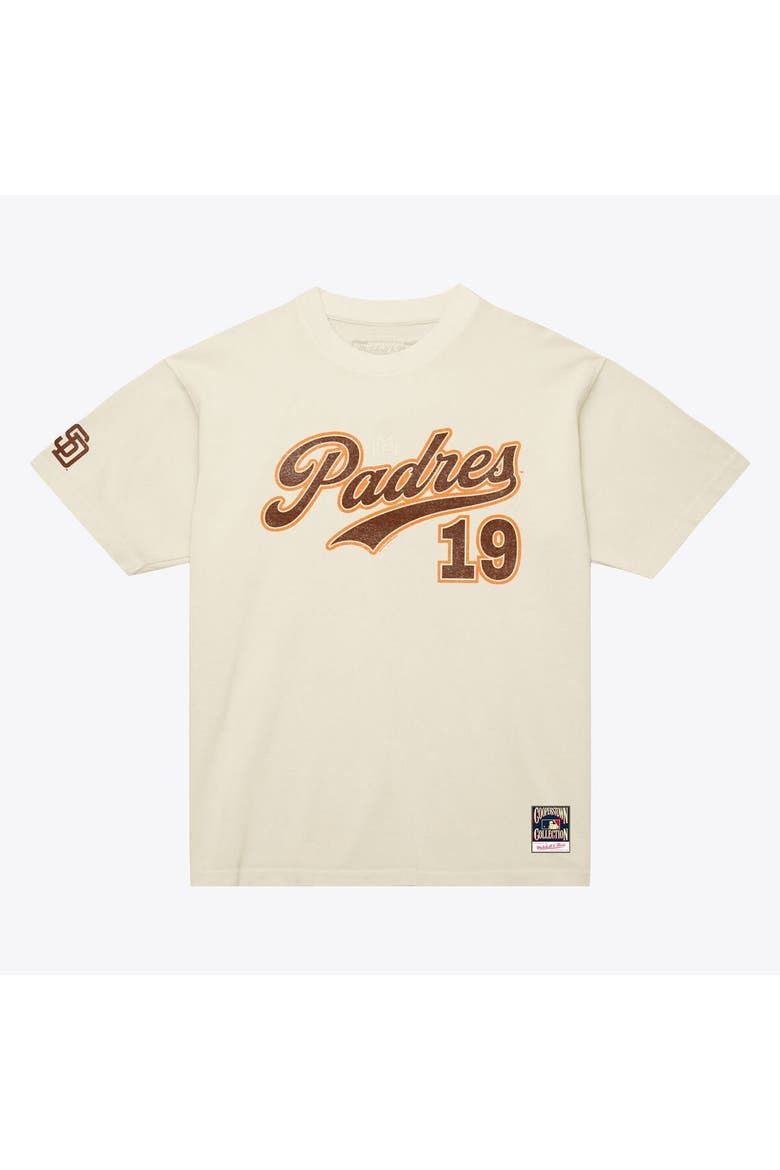 Men's Mitchell & Ness Tony Gwynn Cream San Diego Padres Cooperstown Collection Throwback Name & Number T-Shirt, Main, color, Cream