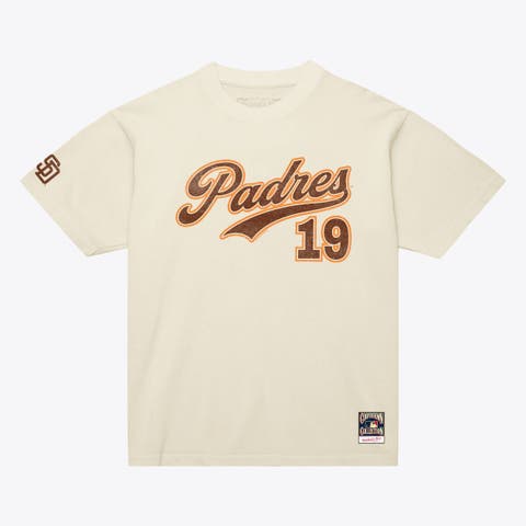 Men's Mitchell & Ness Tony Gwynn Cream San Diego Padres Cooperstown Collection Throwback Name & Number T-Shirt
