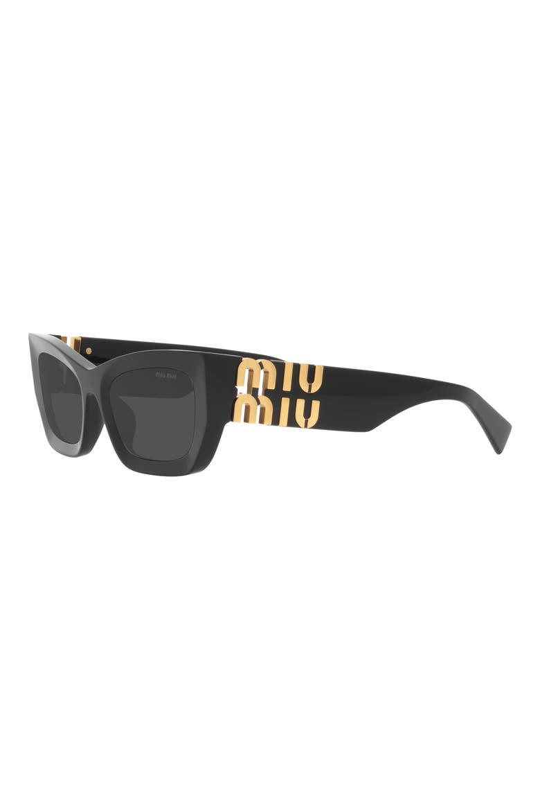 53mm Rectangular Sunglasses, Alternate, color, BLACK