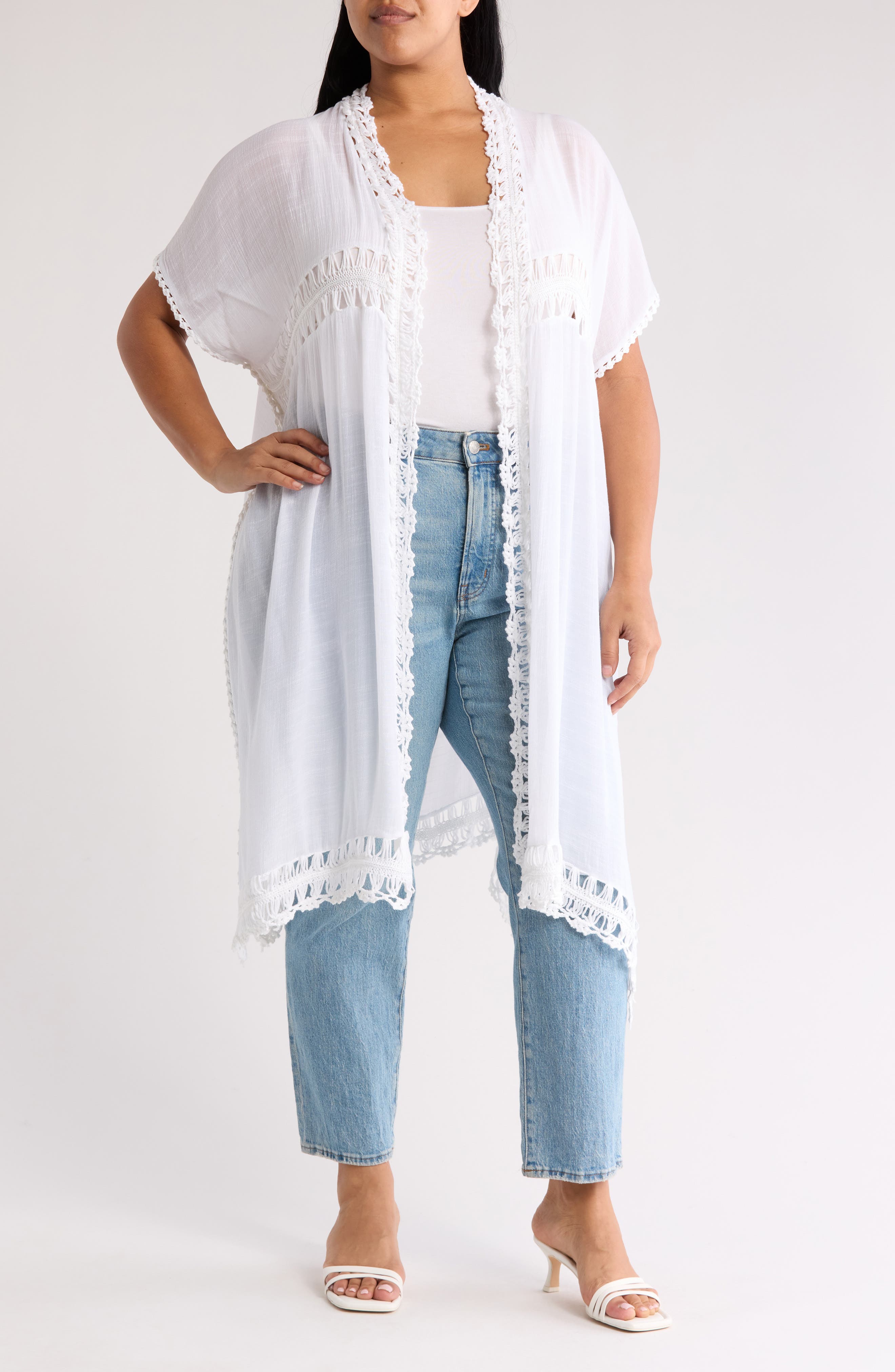 Forgotten Grace Open Work Knit Duster