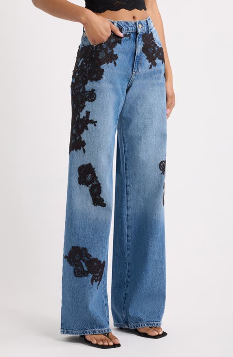 Bambie Lace Appliqué Jeans